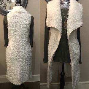 Faux Fur cream colored long vest